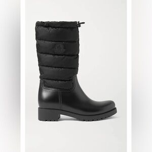 Moncler Ginette quilted nylon and rubber rain boots